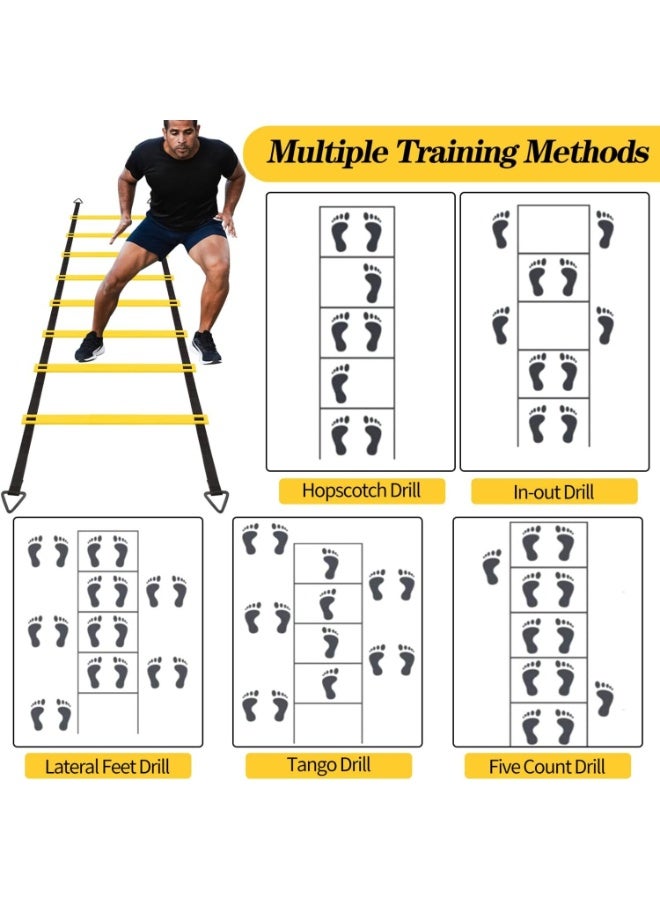 FAYET Agility Ladder Training Set with Carry Bag, Adjustable Speed Ladder for Footwork, Speed, and Coordination – Ideal for Soccer, Football, Rugby, and Outdoor Sports - Image 4